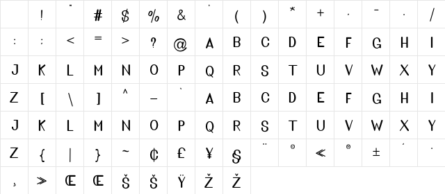 Golden Bridge Sans Regular Character Map Golden Bridge Sans Regular Character Map