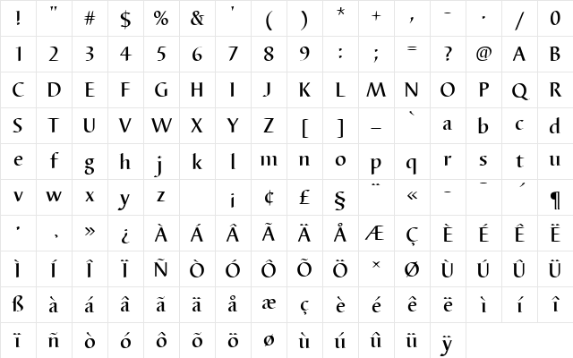 BarbedorTMedRo1 Regular Character Map