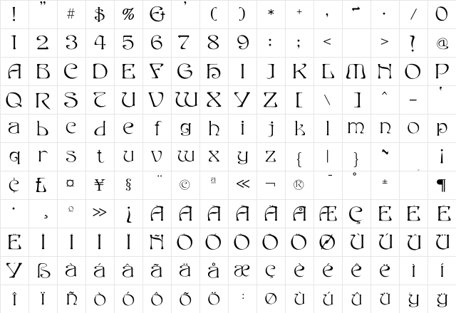 Edda Filled Character Map