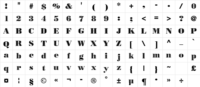BorjomiDecorBC Regular Character Map BorjomiDecorBC Regular Character Map