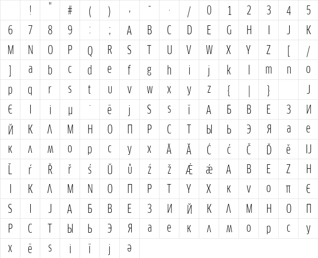 ClanPro-CondBook ClanPro-CondBook Character Map