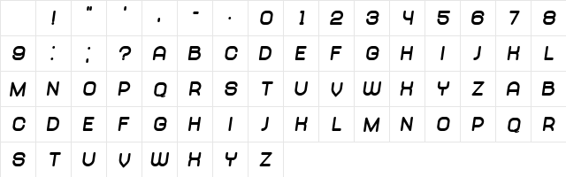 Abandoned Black Italic Character Map