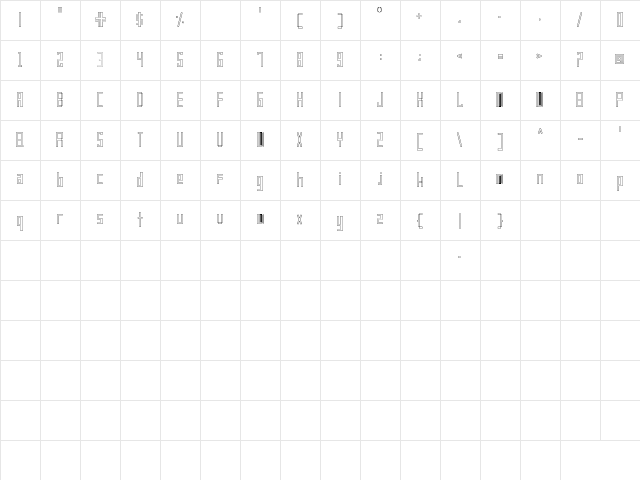 Frankstern Outline Regular Character Map Frankstern Outline Regular Character Map