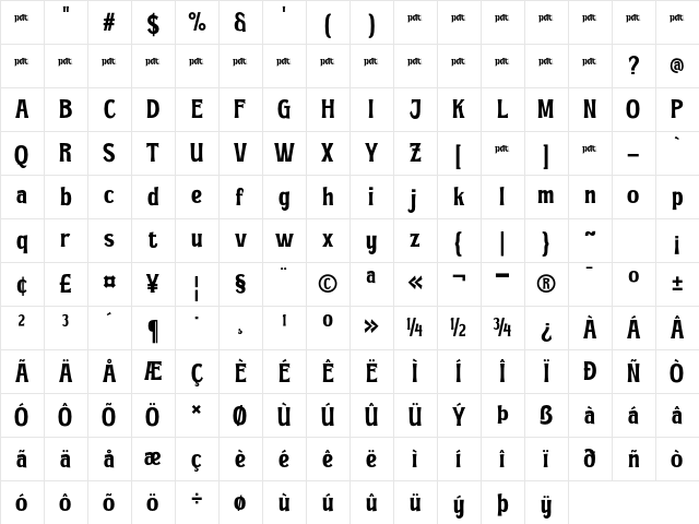 AKOODItrial Regular Character Map AKOODItrial Regular Character Map