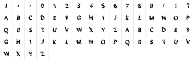 3D Letters Shadow Regular Character Map