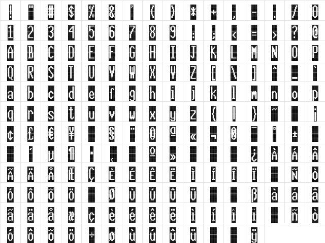 CallFourL-Negativ Regular Character Map