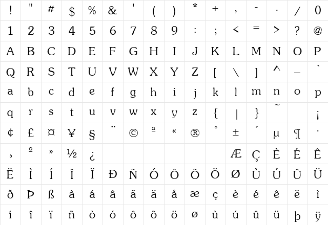 FinesseSSK Regular Character Map FinesseSSK Regular Character Map