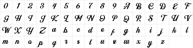Black Jack Script Regular Character Map Black Jack Script Regular Character Map