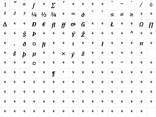 PageSerif-DemiBoldItalicExp Regular Character Map PageSerif-DemiBoldItalicExp Regular Character Map