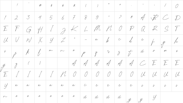 Katrina Signature Regular Character Map