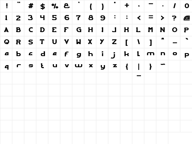 ARCADE Regular Character Map ARCADE Regular Character Map