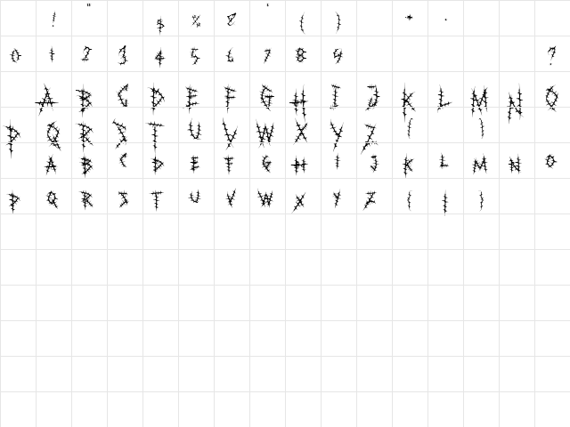 Bloody Durian Regular Character Map