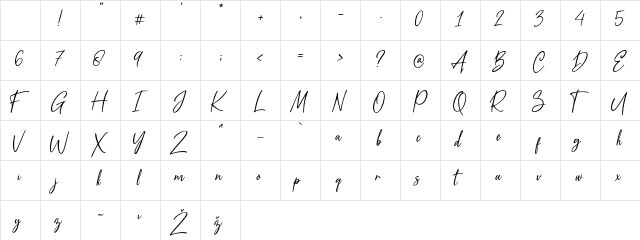 Metal Pen Regular Character Map Metal Pen Regular Character Map