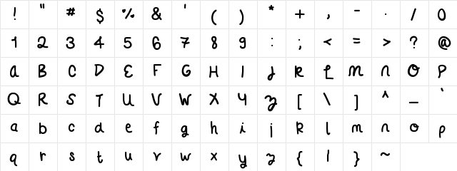 365Letters Medium Character Map