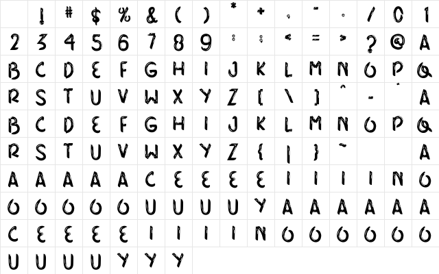 Paper Brush Regular Character Map Paper Brush Regular Character Map