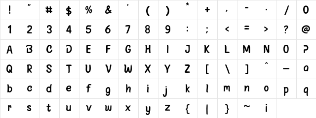 Veilsco Regular Character Map Veilsco Regular Character Map