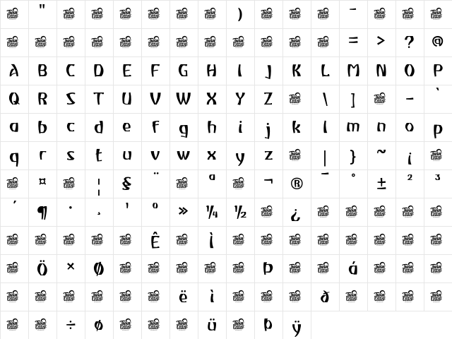 Atiku Light Regular Character Map