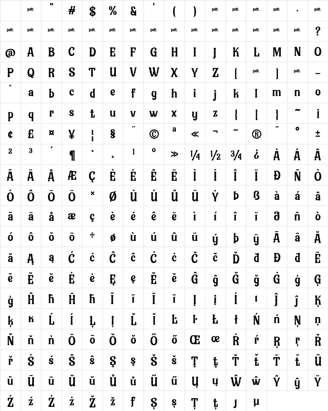 Kelaskin Regular Character Map Kelaskin Regular Character Map