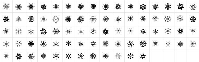 P22 Snowflakes Regular Character Map P22 Snowflakes Regular Character Map
