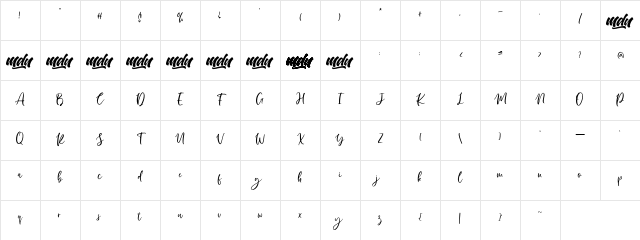 Manilla Script-FREE PERSONAL Regular Character Map