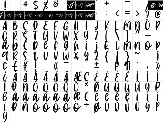 Jupiter Love Regular Character Map