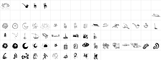 P22Vincent Extras Character Map