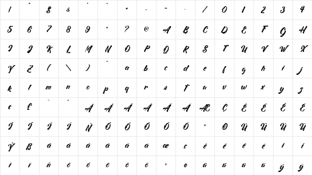 Yeah Violette - Personal Use Regular Character Map