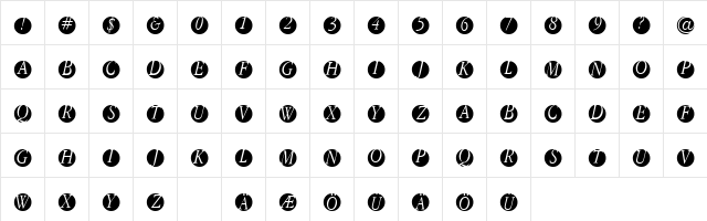 GaraNitials Regular Character Map GaraNitials Regular Character Map