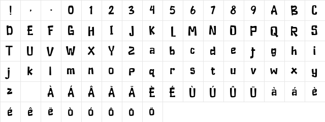 Duckymanly Demo Regular Character Map