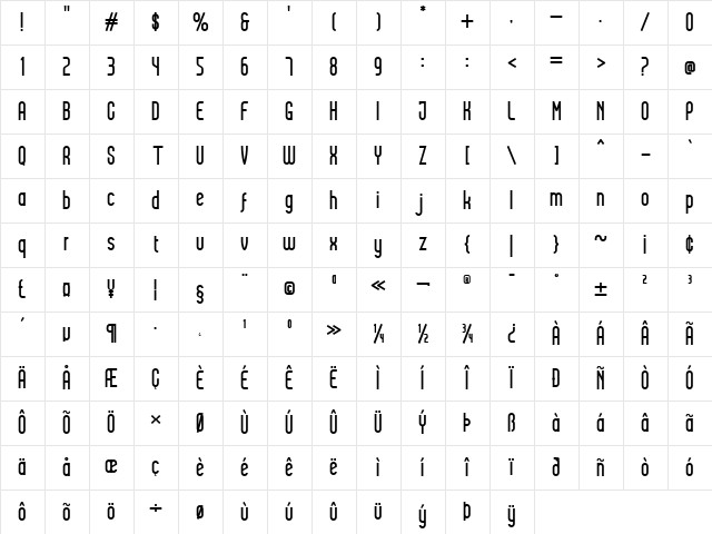 DELVON DEMO DELVON DEMO Character Map