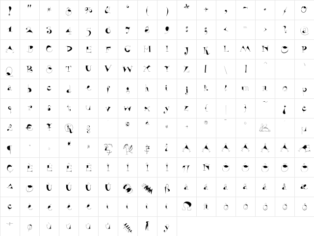 VivaBodoni Regular Character Map VivaBodoni Regular Character Map