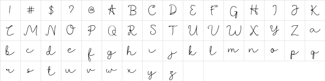 Jackson Font Regular Character Map