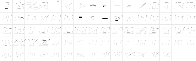 KingfreshCondensedOutline Italic Character Map KingfreshCondensedOutline Italic Character Map