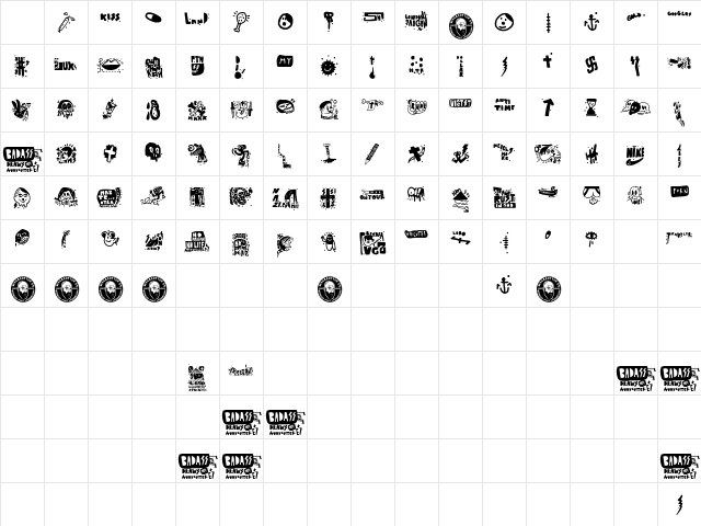 Badass Draws Regular Character Map Badass Draws Regular Character Map