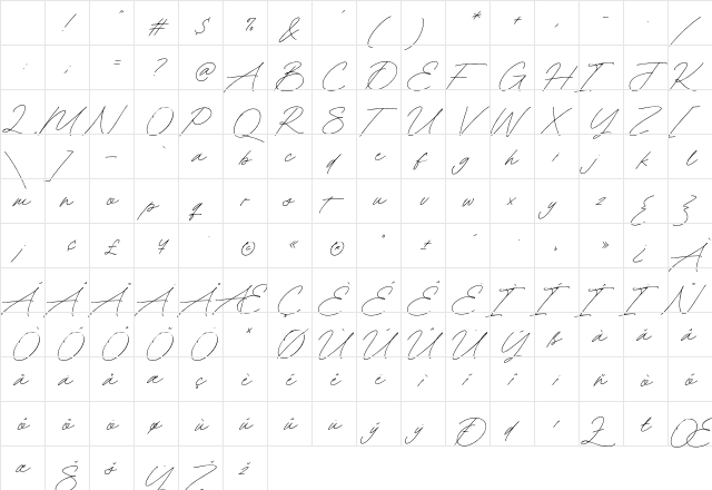 Roadway Signature Regular Character Map