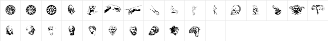 P22MichelangeloExtras Medium Character Map