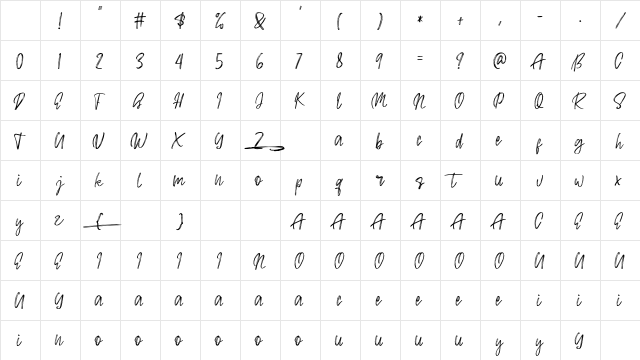 Soettally Regular Character Map