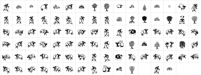 Kingthings Sheepishly Regular Character Map
