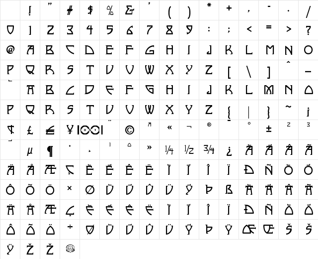Nickley NF Regular Character Map Nickley NF Regular Character Map