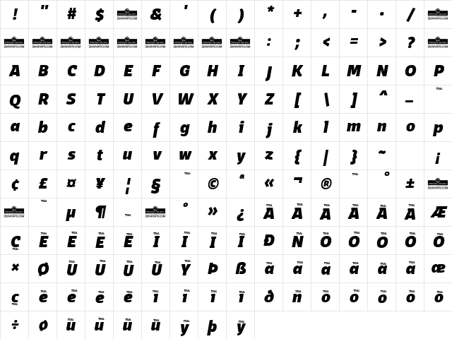 Domotika Trial Heavy Italic Character Map Domotika Trial Heavy Italic Character Map