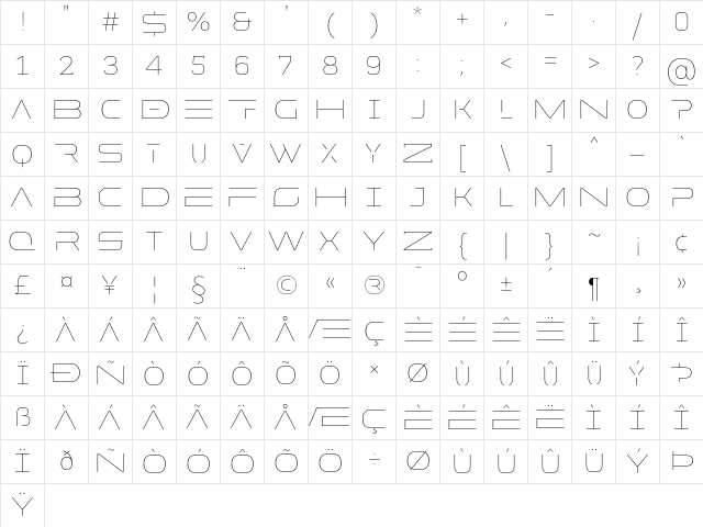 MADE Future X HEADER Line Character Map MADE Future X HEADER Line Character Map