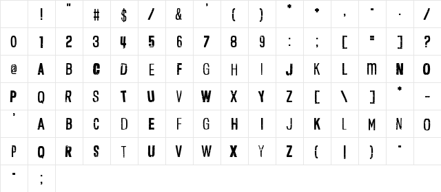 Deacon Flock Regular Character Map Deacon Flock Regular Character Map