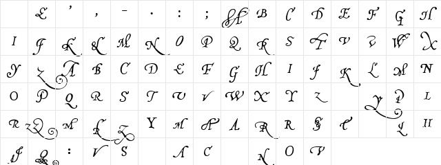 Decorative Italic Initials Regular Character Map Decorative Italic Initials Regular Character Map