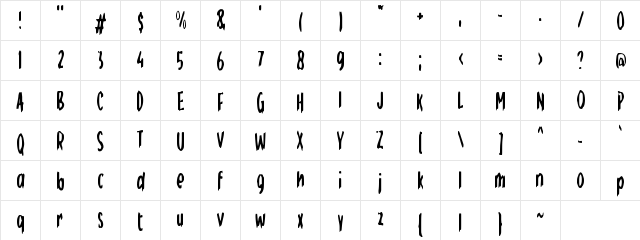 h Hoala Regular Character Map