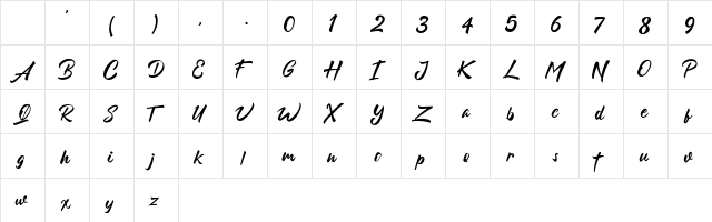 Backabon Regular Character Map Backabon Regular Character Map
