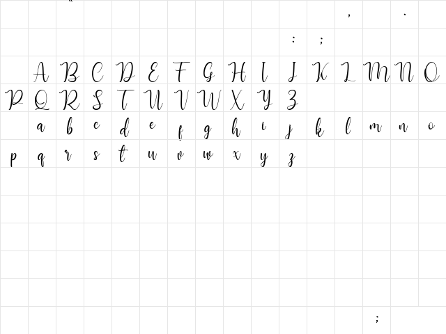 Manthine Personal Use Only Regular Character Map
