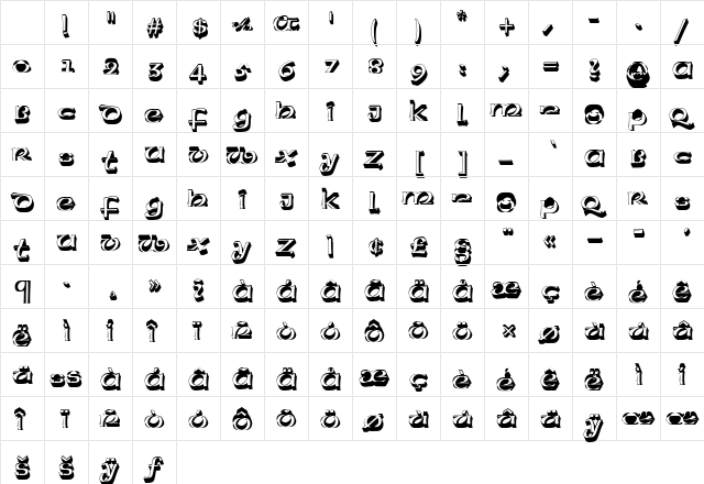 American Uncial D Sh1 Regular Character Map American Uncial D Sh1 Regular Character Map