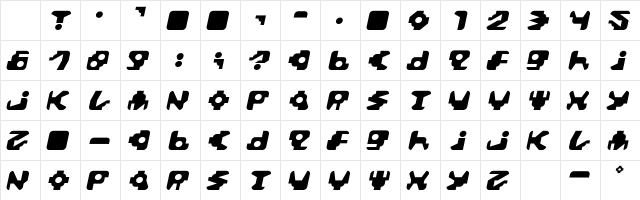 Paccer Italic Character Map Paccer Italic Character Map