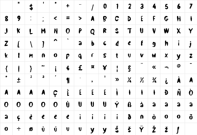 Slurp Over - Demo Regular Character Map Slurp Over - Demo Regular Character Map
