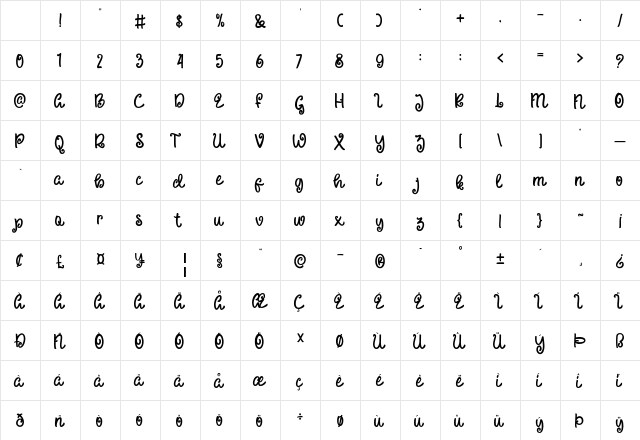 Little Hopper Regular Character Map